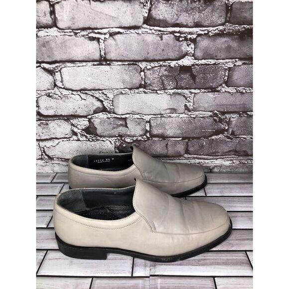 Sam Bork Fog Gray Leather Loafers Rubber Sole Dress Shoes Men’s Sz 8.5M US/42EU - Picture 11 of 16